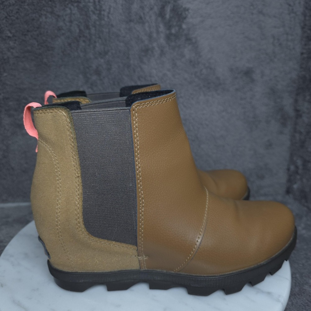 Sorel Boots Womens Size 4.5 Brown Chelsea Wedge Ankle Winter NY2890-224